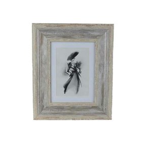 Dřevěný fotorámeček v šedohnědé patině - 33 x 27 cm
