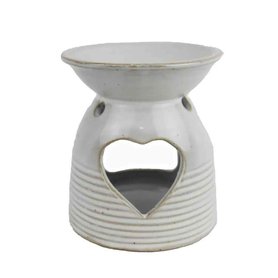 Aromalampa keramická s dekorem Srdce - 10 x 8,5 cm