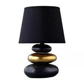 Keramická stolní lampa  zlato-černá    -    28 cm