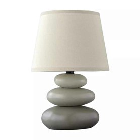 Keramická stolní lampa s dekorem kamenů - šedá -  28 cm