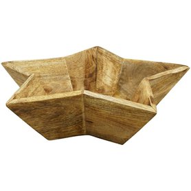 Dřevěná miska Hvězda Dost - natur   33 x 33 x 10 cm