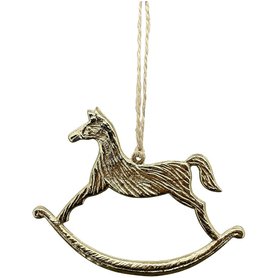 Kovový závěsný koník Aurum - zlatý 12 x 9,5 cm