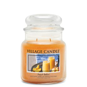 Village Candle Vonná svíčka ve skle 16 oz  Broskvové Bellini  - Peach Bellini