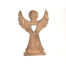 Anděl se srdcem - mangové dřevo - 17 x 6 x 37 cm Anděl se srdcem - mangové dřevo - 17 x 6 x 37 cm