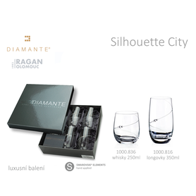 Sklenice long Silhouette City SWAROVSKI - 350 ml set 6 ks v luxusní kazetě