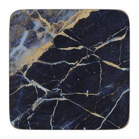 Korkové podložky pod skleničky NAVY MARBLE - set 6 , 105 x105 mm