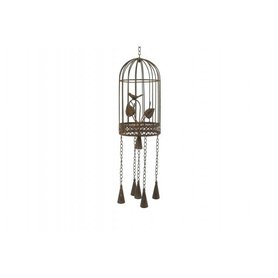 Závěsná dekorace/zvonkohra Bells  - rezavá patina - 63 cm
